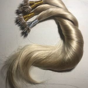 Microbead blonde 20" remy human hair extensions